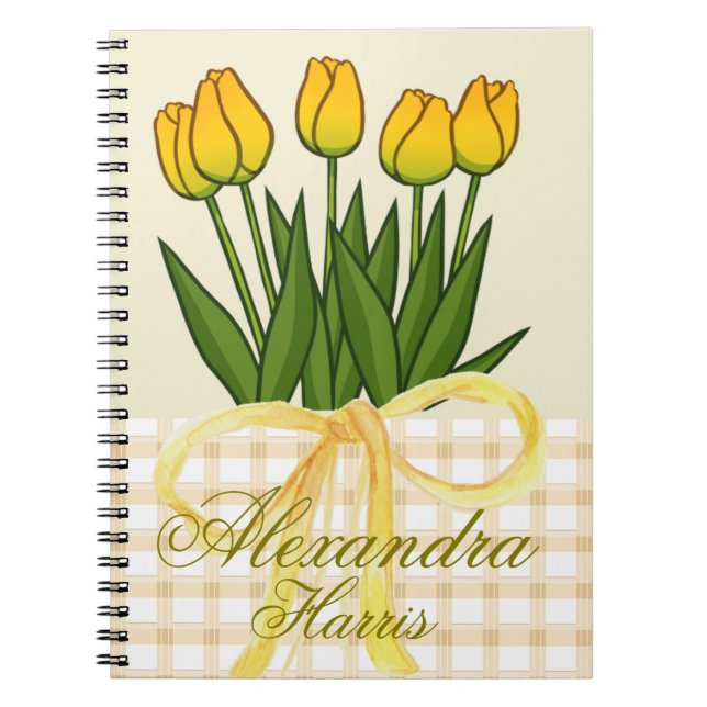 Caderno Espiral elegante floral personalizada  (Frente)