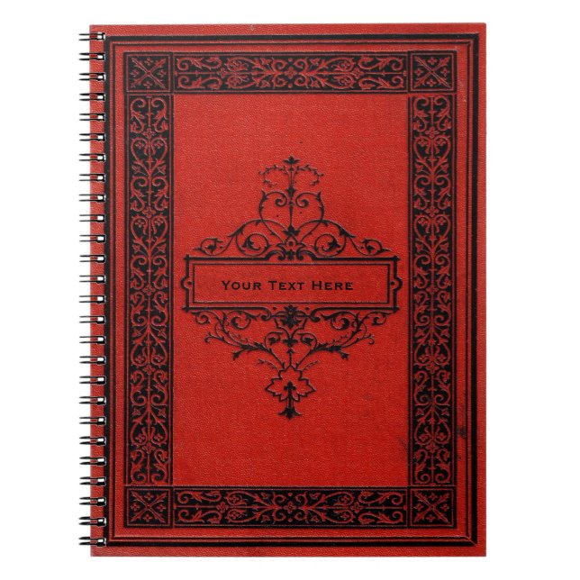 Caderno Espiral Elegante Hearts Vintage Book Gótico notebook (Frente)