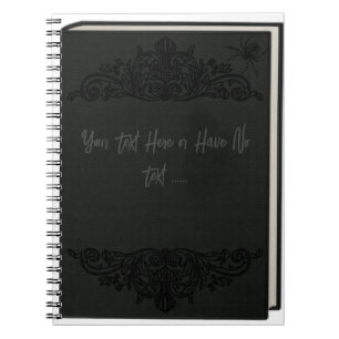 Caderno Espiral Elegante Livro Antigo Aranha Assustadora Gótico Vi