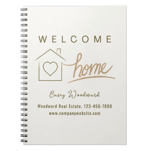 Caderno Espiral Elegante Minimalista do Marketing do Realtor Domés