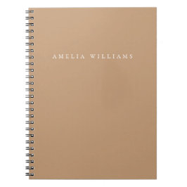 Caderno Espiral Elegante Minimalista Monograma Bege
