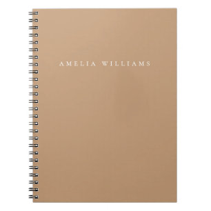 Caderno Espiral Elegante Minimalista Monograma Bege