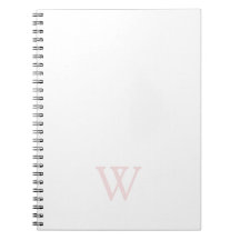 Elegante Monograma Inicial Rosa Bege Branco