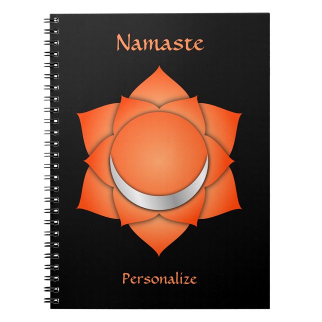 Caderno Espiral Elegante Namaste Orange Sacral Chakra Personalize (Frente)