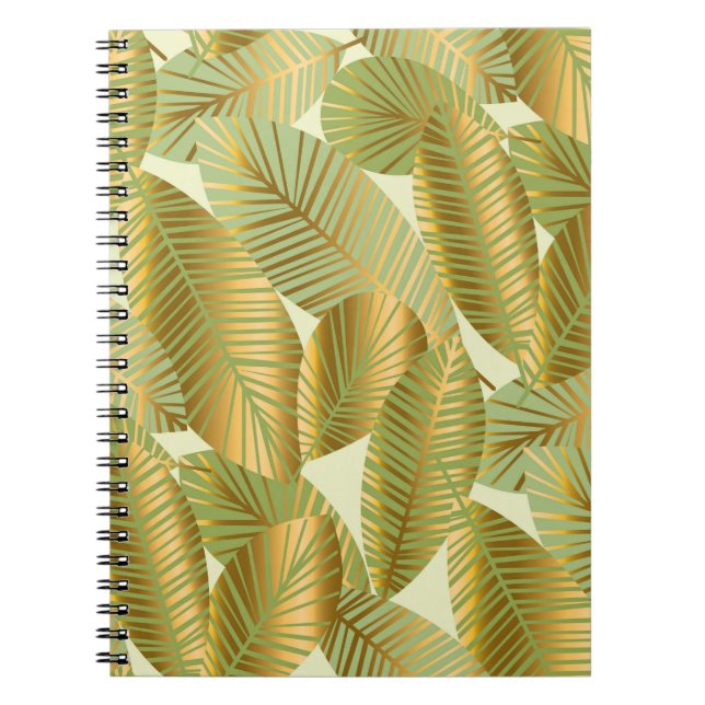 Caderno Espiral elegante ouro exótico deixa uniforme em blu (Frente)