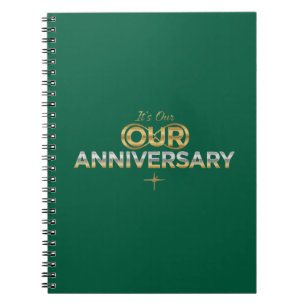 Caderno Espiral Elegante Ouro & Prata   É Nosso Aniversário