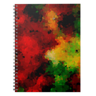Caderno Espiral Elegante, padrão de mosaico, multicolorido, abstra