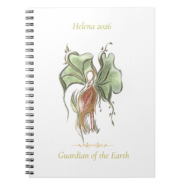 Caderno Espiral Elegante Pássaro Botânico  (Frente)