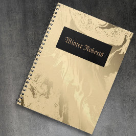 Caderno Espiral Elegante personalizado dourado e preto