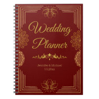 elegante planejador de casamento vermelho-indiano
