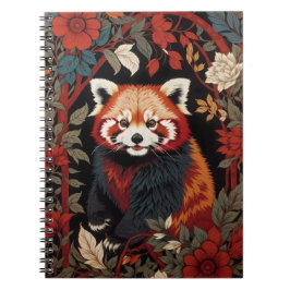 Caderno Espiral Elegante Red Panda William Morris Inspirou Floral