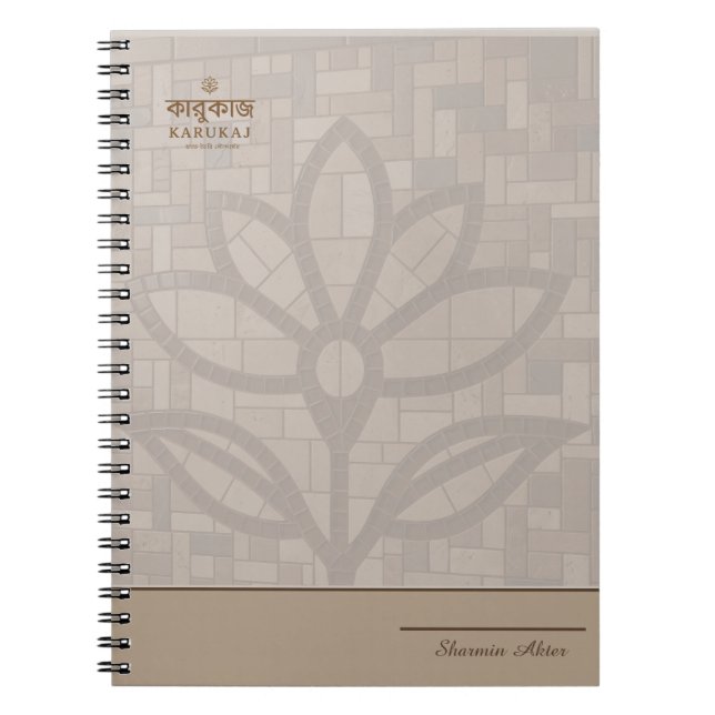 Caderno Espiral Elegante Rosa bege simples (Frente)