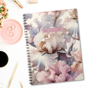 Caderno Espiral Elegante Rosa Blush Girly Floral Personalizado