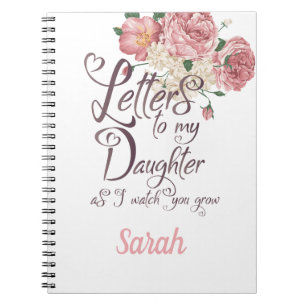 Caderno Espiral Elegante rosas Florais Letras design chic