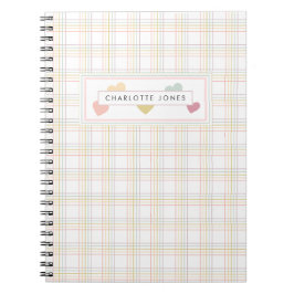 Caderno Espiral Elegante Roteiro de Coração Colorido Pastel