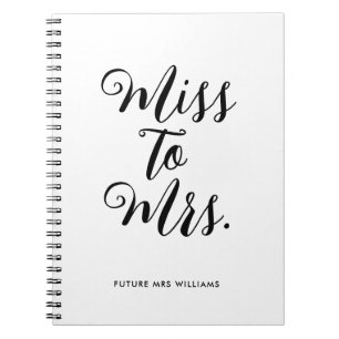 Caderno Espiral Elegante Senhorita para Sra Planejador de Casament
