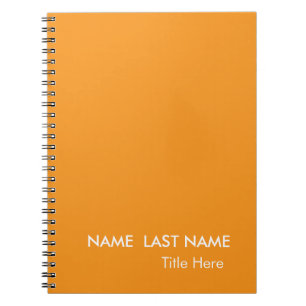 Caderno Espiral Elegante Simples laranja Personalizado 