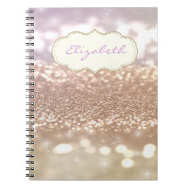 Caderno Espiral Elegante, sofisticado, brilhante, efeito bokeh cin