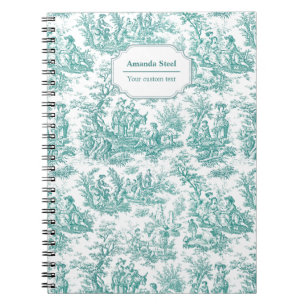 Caderno Espiral Elegante tartaruga-de-jouy