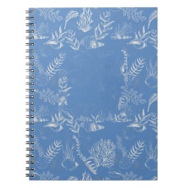 Caderno Espiral Elegante toile azul oceânica