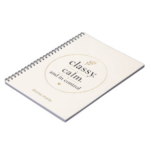 Caderno Espiral Elegante Tranquila e no Controle Diário Feminino C