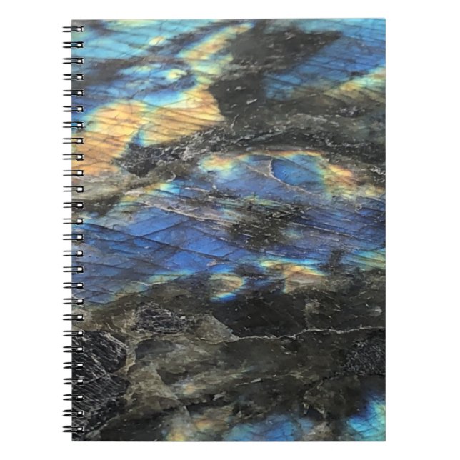 Caderno Espiral Elegante Trendy Chic Labradorite Crystal Stone (Frente)
