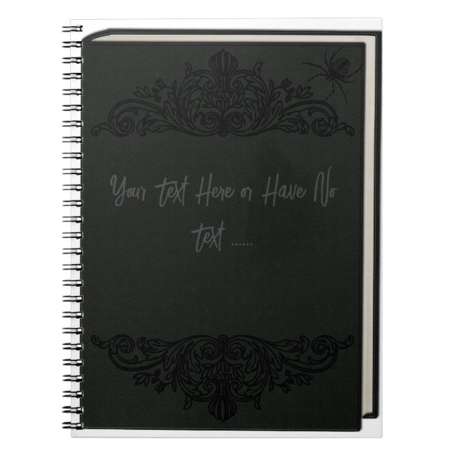 Caderno Espiral Elegante Velho Livro Assustador da Aranha Gótica V (Frente)