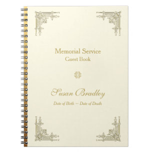 Caderno Espiral Elegante Vintage 1 Memorial Service NoteBook
