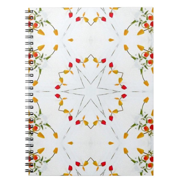 Caderno Espiral Elegante Vintage Floral (Frente)