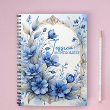 Elegante Vintage Serene Blue Blossoms