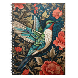 Caderno Espiral Elegante voador Hummingbird William Morris Inspira