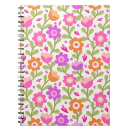 Caderno Espiral Elegantes Designs Florais – Bonitos e Personalizáv