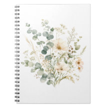 Elegantes Flores Silvestres & Eucalipto em Aquarel