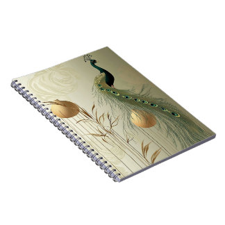 Caderno Espiral Elegantes Notizbuch mit Pfauen-Design