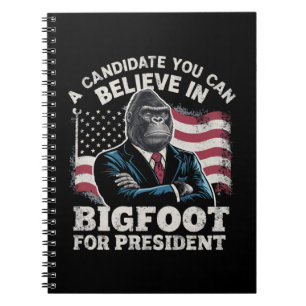 Caderno Espiral Eleição 2024 Voto Engraçado Sasquatch EUA