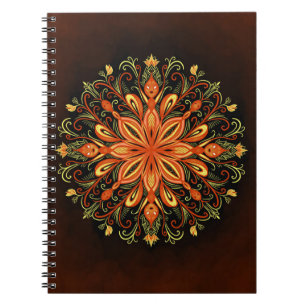 Caderno Espiral Elemento de Fogo Mandala - Criador da Chama Caleid