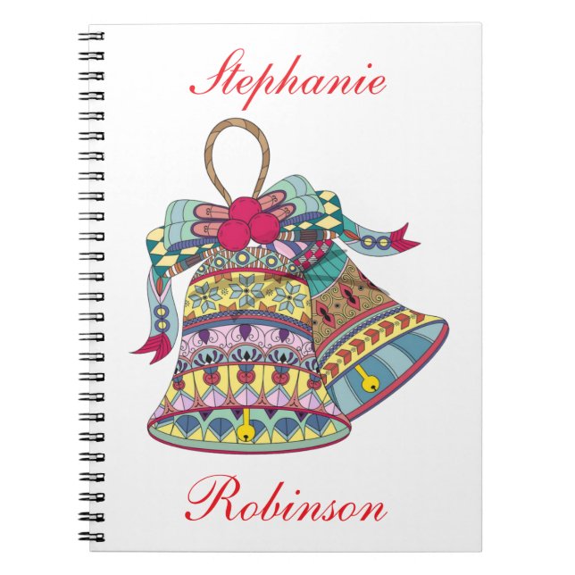 Caderno Espiral Elemento decorativo dos sinos de Natal (Frente)