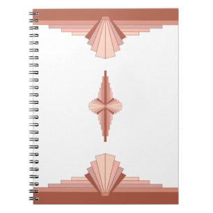 Caderno Espiral Elementos de deco de arte em uma paleta dourada ro
