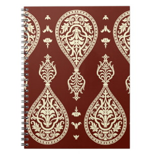 Caderno Espiral Elementos de vindima sobre fundo escuro