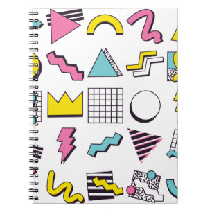Caderno Espiral Elementos Pop Memphis Design