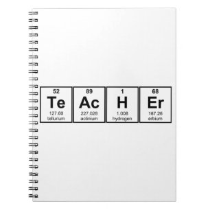 Caderno Espiral Elementos químicos do professor de ciências