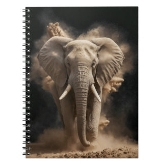 Caderno Espiral Elephant Wild Animal Elegante Retrato Dramático