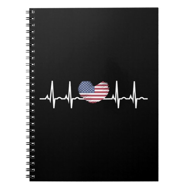 Caderno Espiral Eletrocardiografia ECG com pulsação de batimento c (Frente)