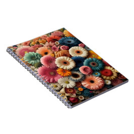 Caderno Espiral Eleve Seu Espaço Colorido Gerbera Daisy Floral