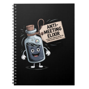 Caderno Espiral Elixir Divertido Anti-Reunião Escritório de Dese