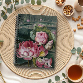 Caderno Espiral Ellis Rowan Sacred Lotus Water Lily Vintage Flower