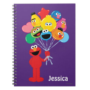 Caderno Espiral Elmo Balloons Adicione seu nome