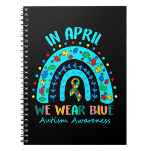 Caderno Espiral Em abril, Vestimos a Autismo Azul Autismo Conscien