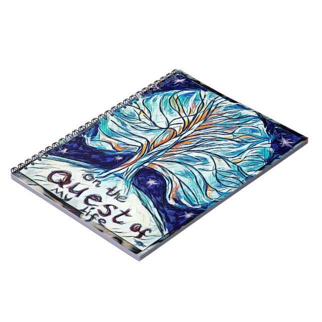 Caderno Espiral Em Busca da Minha Vida - Árvore - Estrelas. (Left Side)