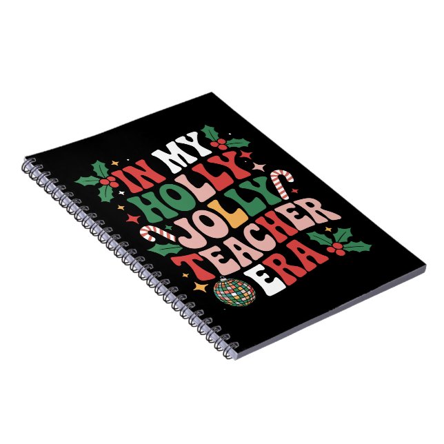 Caderno Espiral Em Minha Holly Xmas, Professora Era Jolly Vibes (Lado Direito)